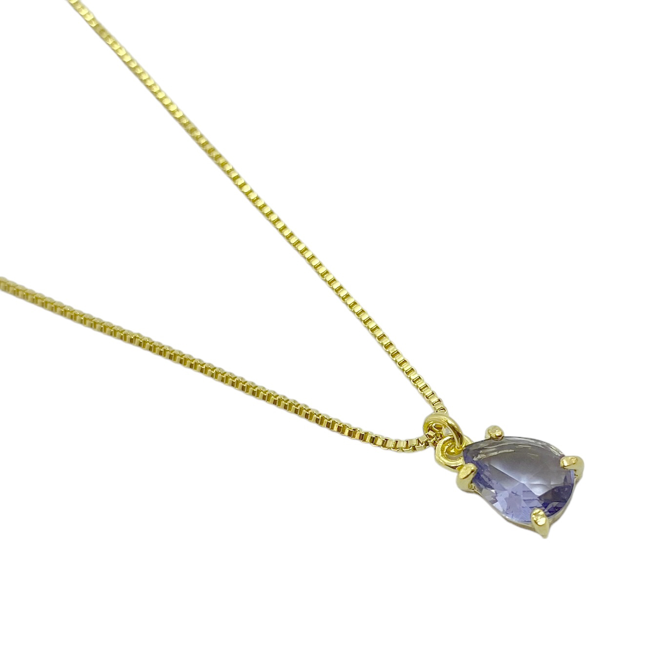 COLLAR ANDREA COGGIOLA JOYAS ENCHAPADO ORO 18K GOTA CIRCÓN MORADO - 2