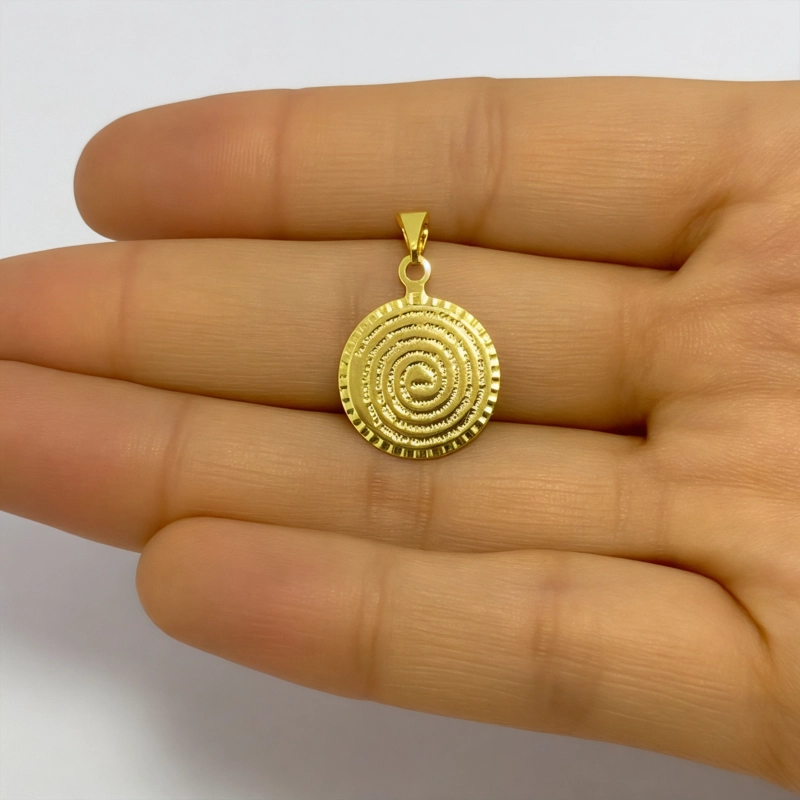 COLGANTE PADRE NUESTRO 15MM ENCHAPADO ORO 18K - 2