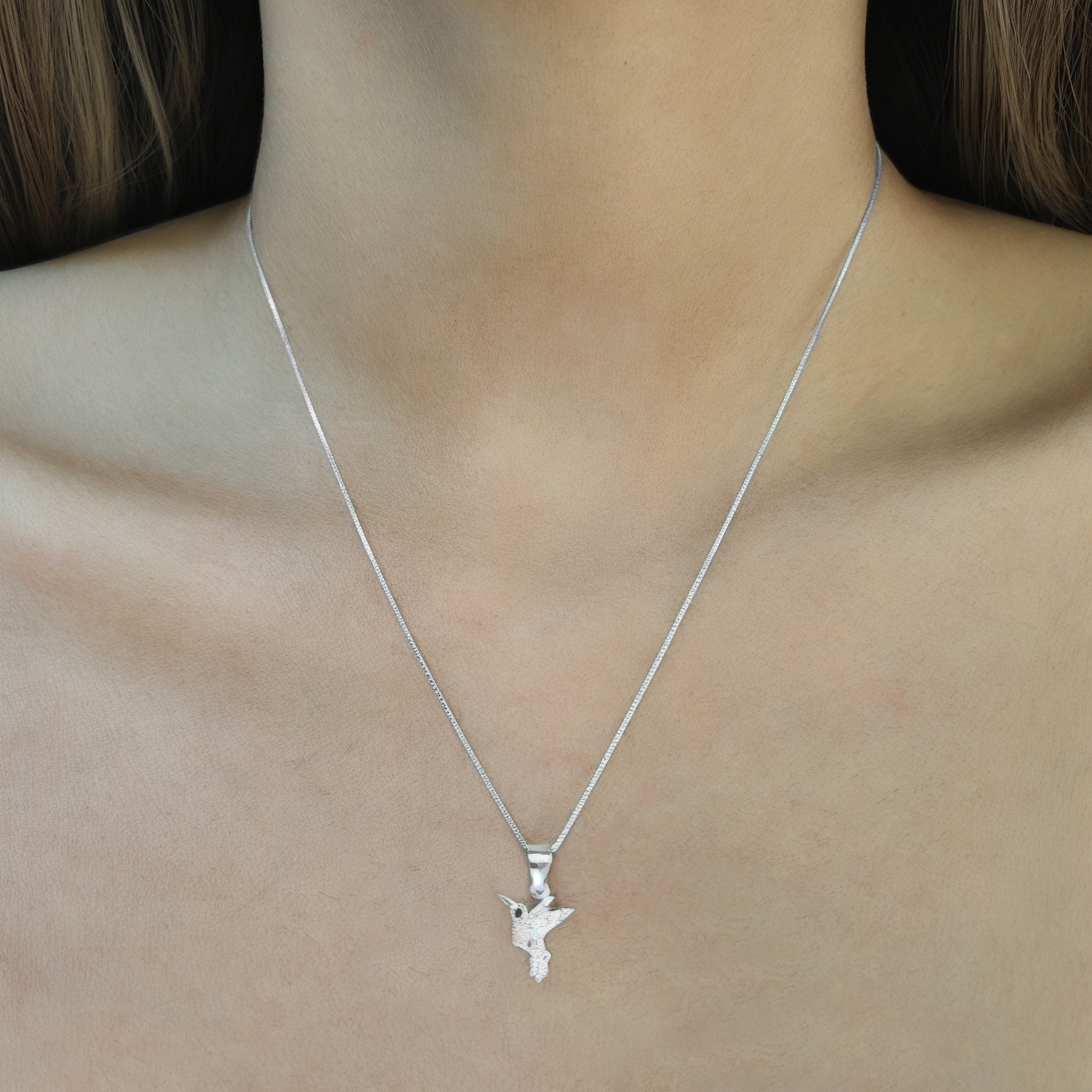 COLLAR ANDREA COGGIOLA JOYAS PLATA FINA 925 COLIBRÍ CIRCÓN BLANCO - 4
