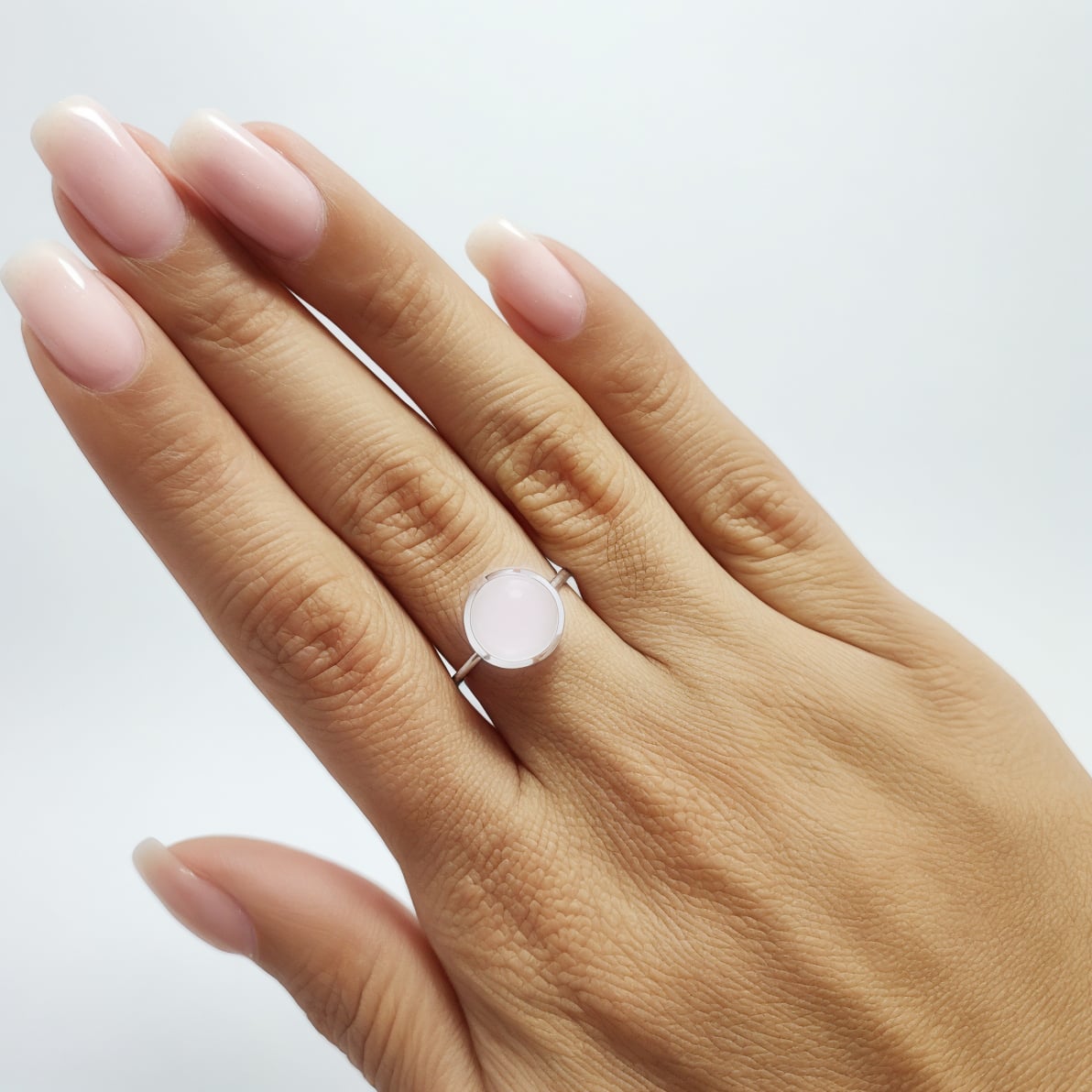 ANILLO ANDREA COGGIOLA JOYAS PLATA FINA 925 SHAKTI CUARZO ROSA #14 - 4