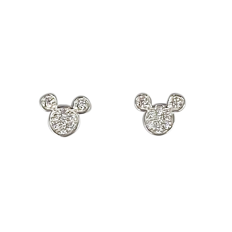 AROS ANDREA COGGIOLA JOYAS MINI RATÓN CIRCÓN BLANCO PLATA FINA 925 - 1