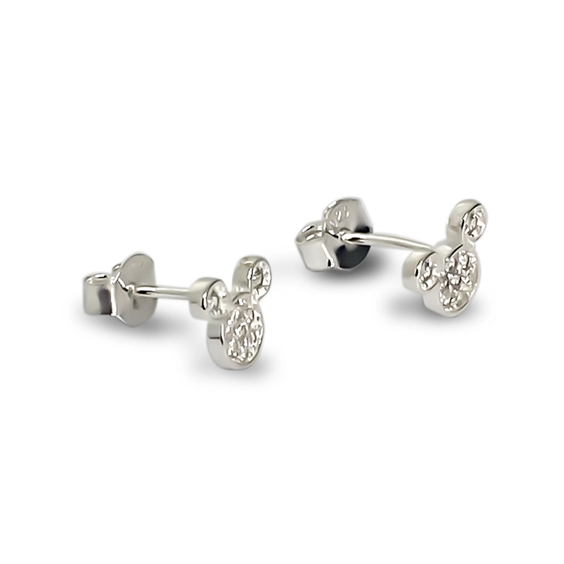 AROS ANDREA COGGIOLA JOYAS MINI RATÓN CIRCÓN BLANCO PLATA FINA 925 - 2