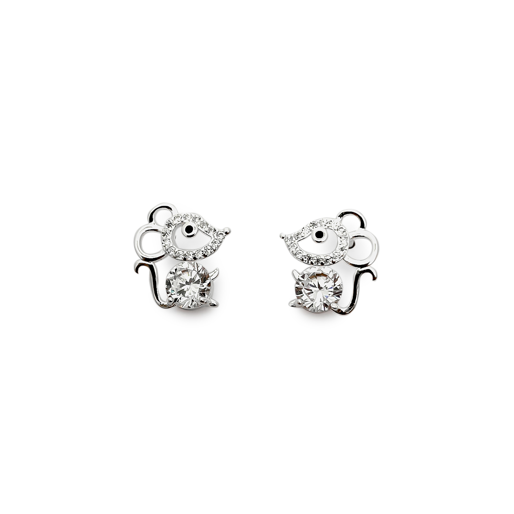 AROS ANDREA COGGIOLA JOYAS RATÓN CIRCÓN PLATA FINA 925 - 1