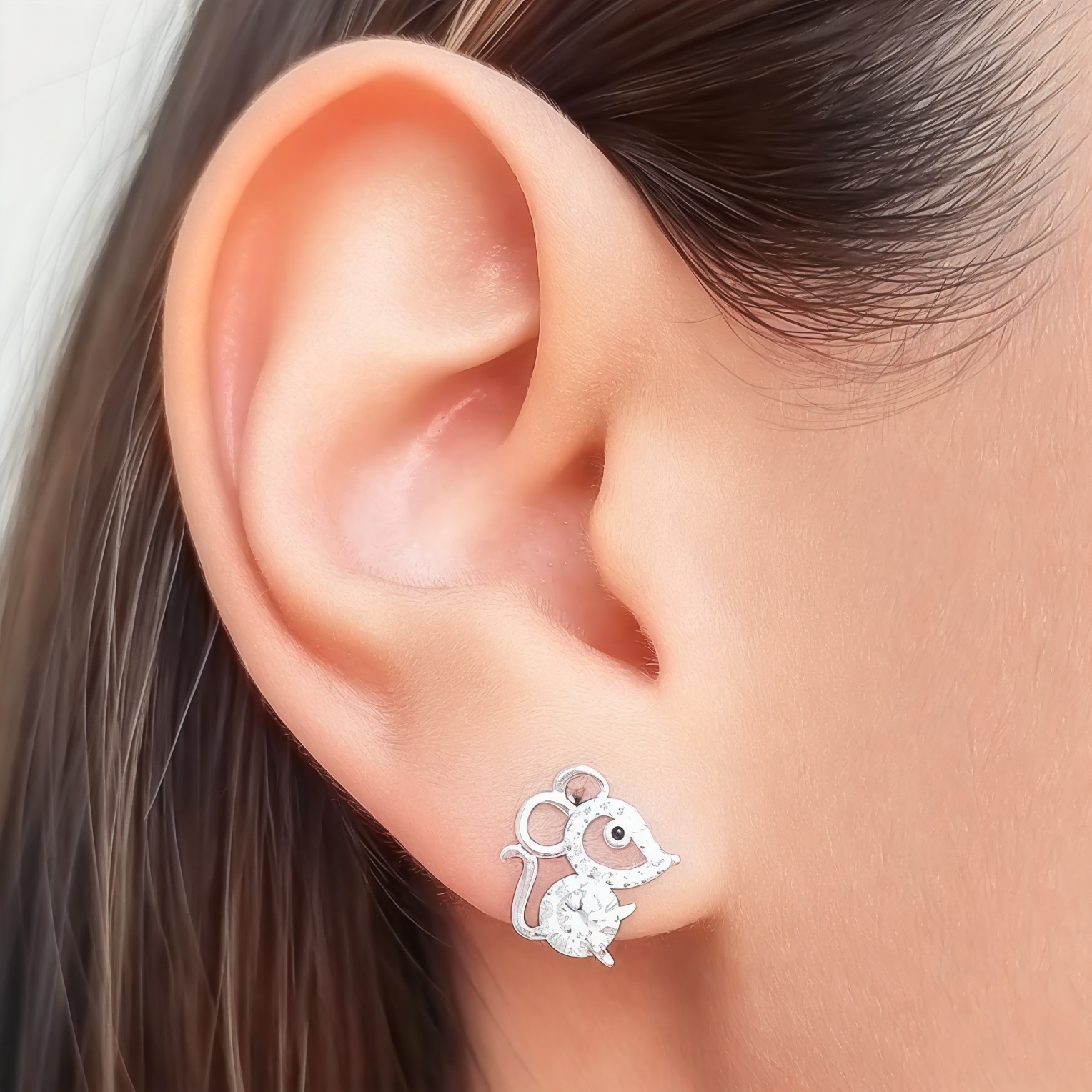 AROS ANDREA COGGIOLA JOYAS RATÓN CIRCÓN PLATA FINA 925 - 3