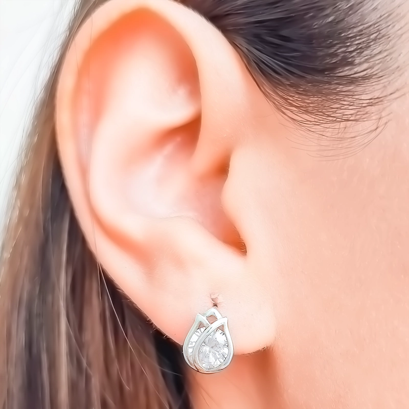 AROS ANDREA COGGIOLA JOYAS TULIPÁN CIRCÓN PLATA FINA 925 - 3