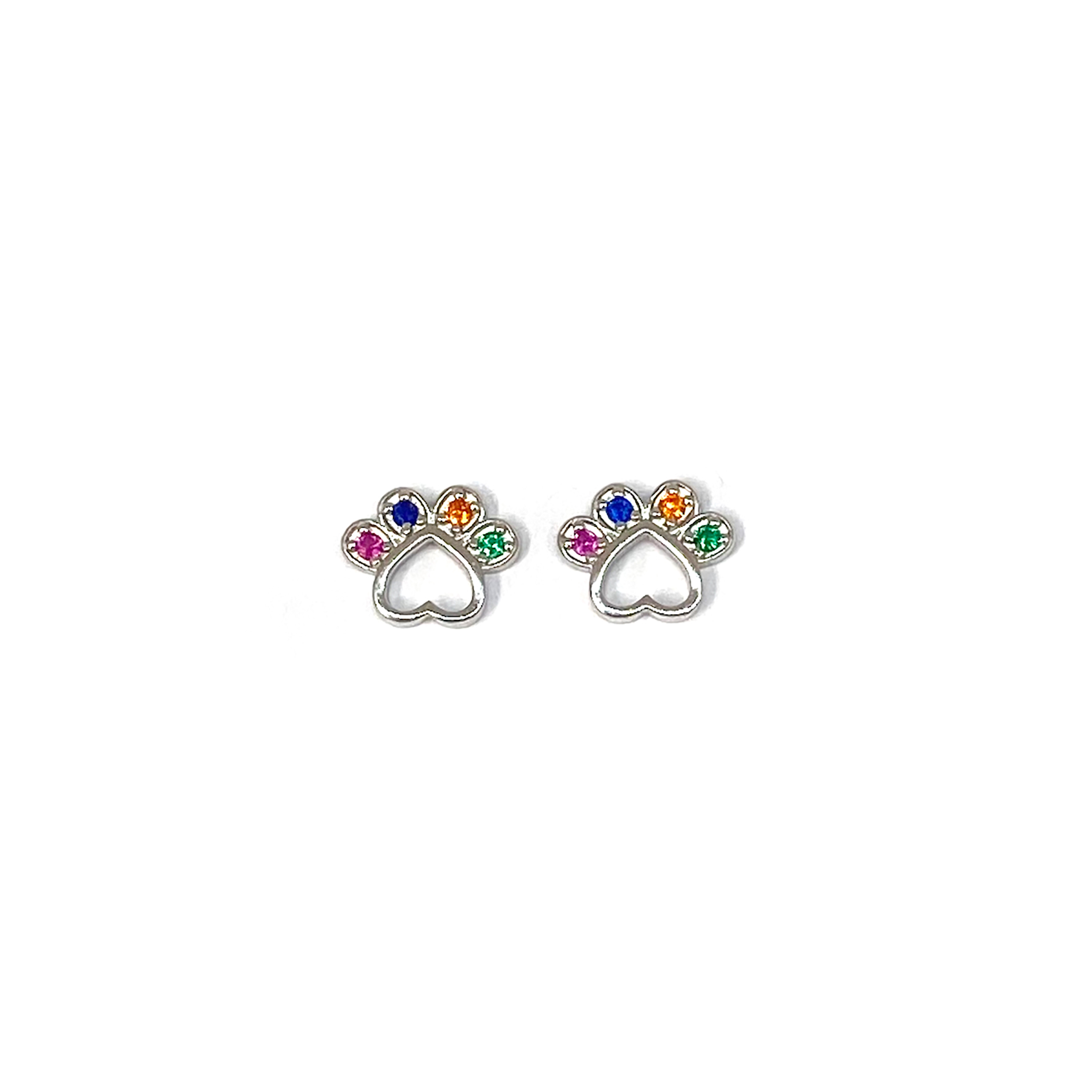 AROS ANDREA COGGIOLA JOYAS HUELLA PERRO CIRCONES COLORES PLATA FINA 925 - 1