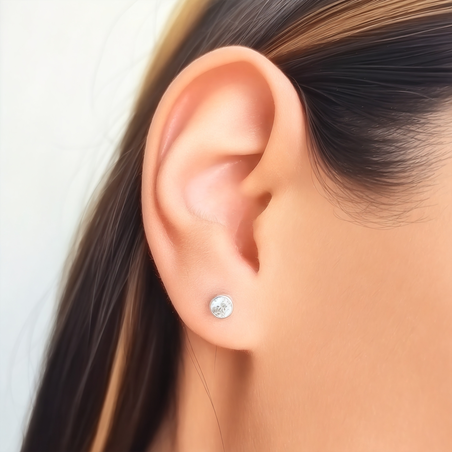 AROS ANDREA COGGIOLA JOYAS PUNTO DE LUZ CIRCÓN BLANCO CANASTILLO 4MM PLATA FINA 925 - 2