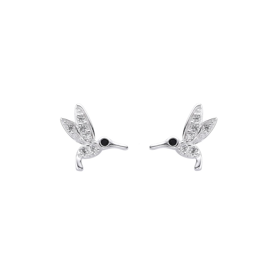 AROS ANDREA COGGIOLA JOYAS COLIBRÍ CIRCÓN BLANCO PLATA FINA 925 - 1
