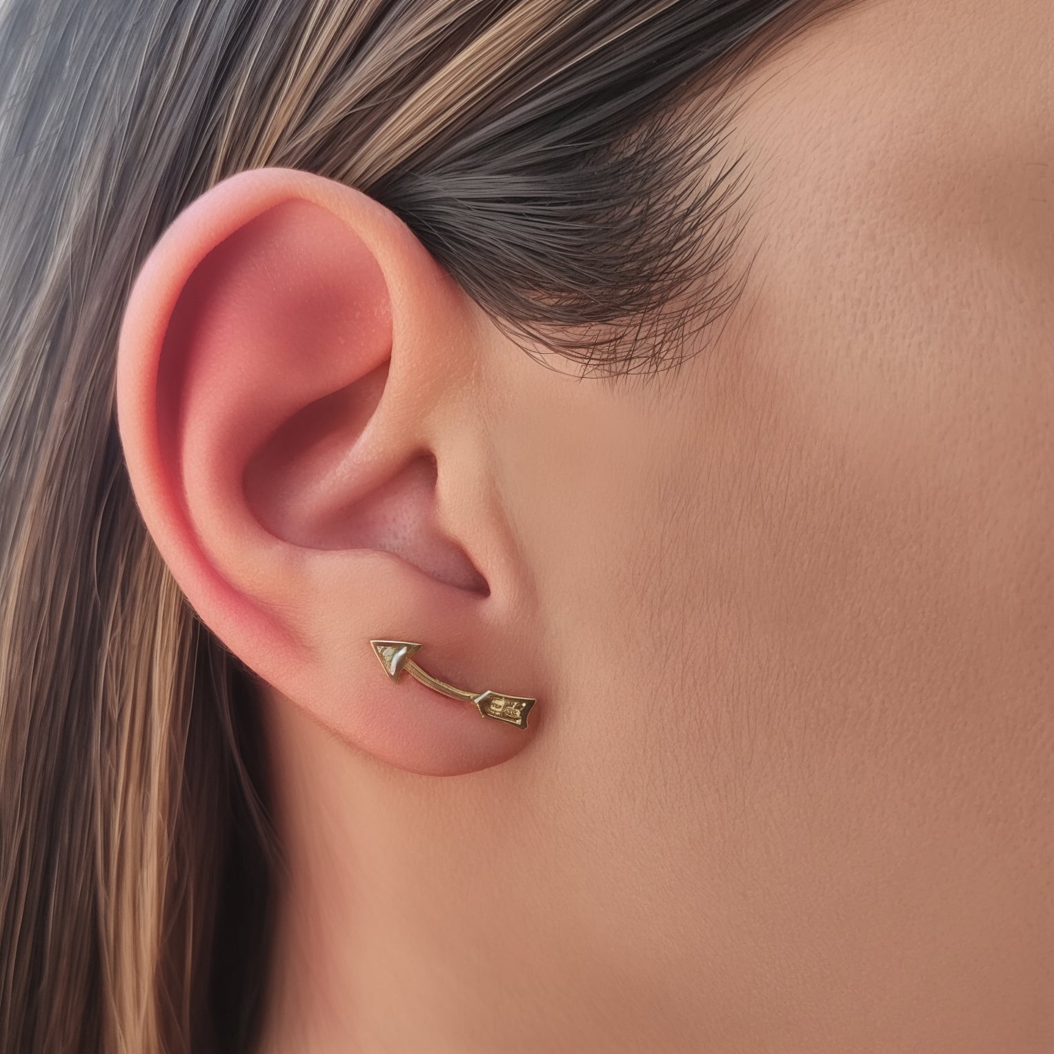 AROS ANDREA COGGIOLA JOYAS FLECHA ENCHAPADO ORO 18K - 3