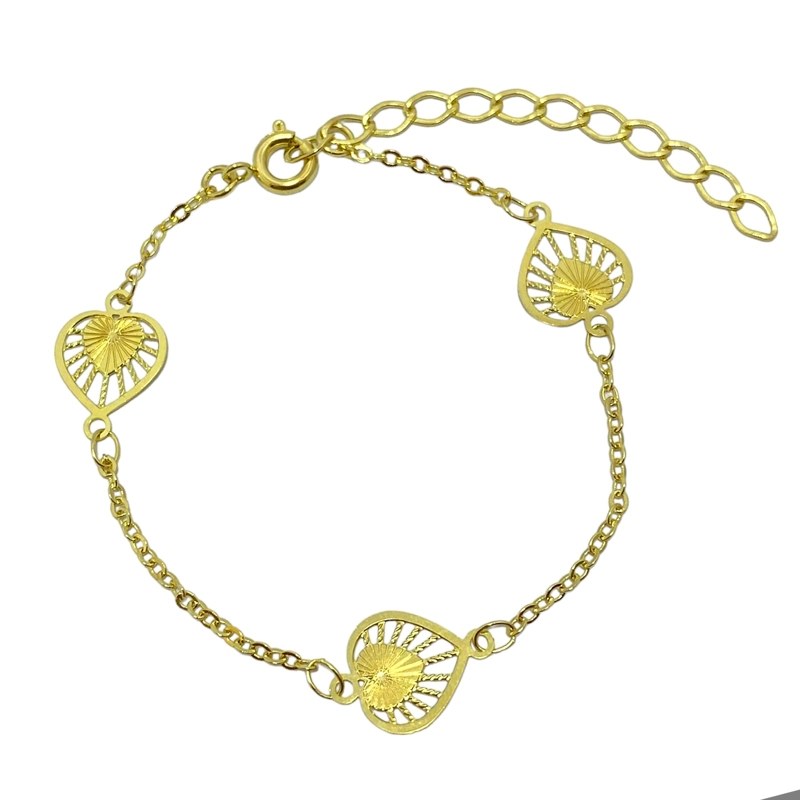 PULSERA ANDREA COGGIOLA JOYAS AMPARO CORAZÓN ENCHAPADO ORO 18K - 1