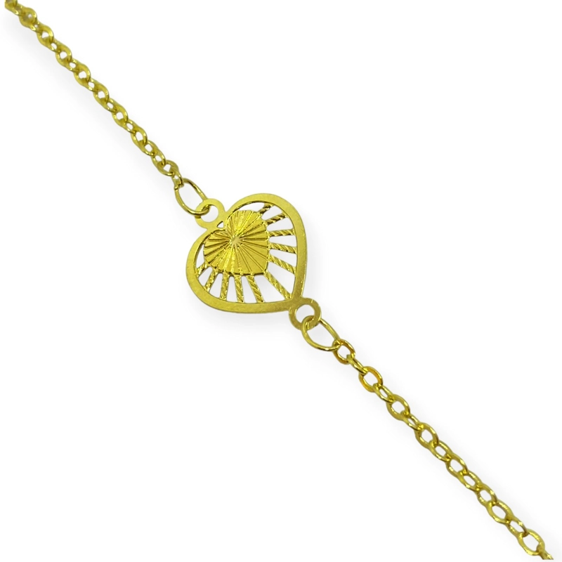 PULSERA ANDREA COGGIOLA JOYAS AMPARO CORAZÓN ENCHAPADO ORO 18K - 2