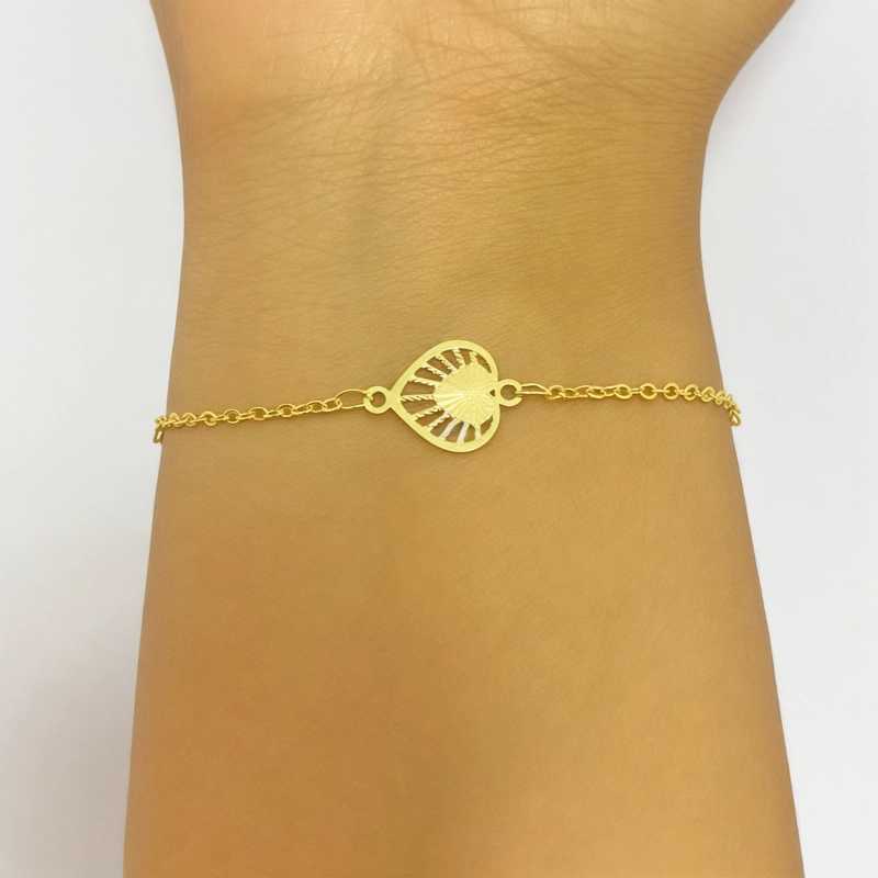 PULSERA ANDREA COGGIOLA JOYAS AMPARO CORAZÓN ENCHAPADO ORO 18K - 3