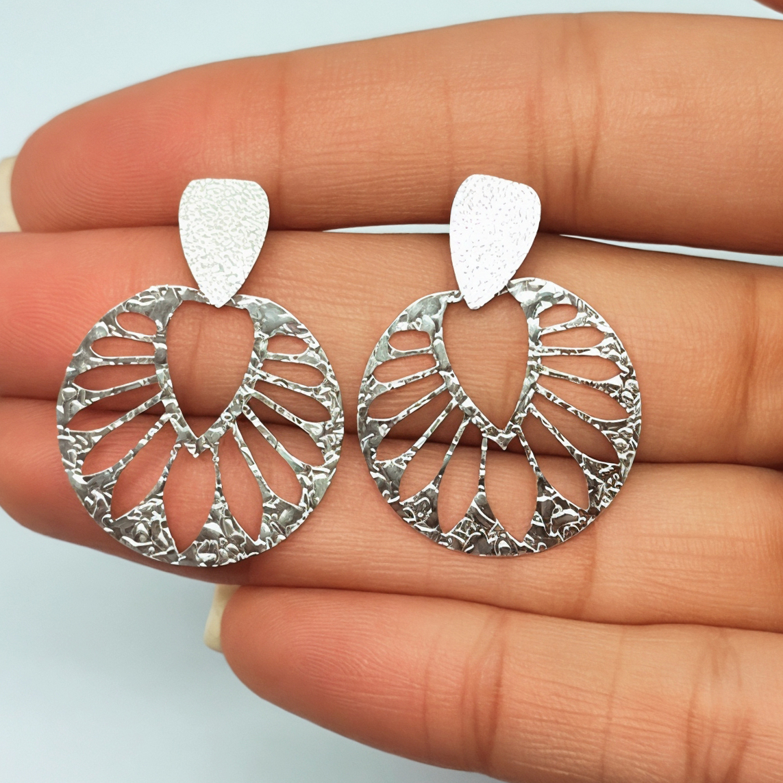 AROS ANDREA COGGIOLA JOYAS LEAH SATINADOS PLATA FINA 925 - 3
