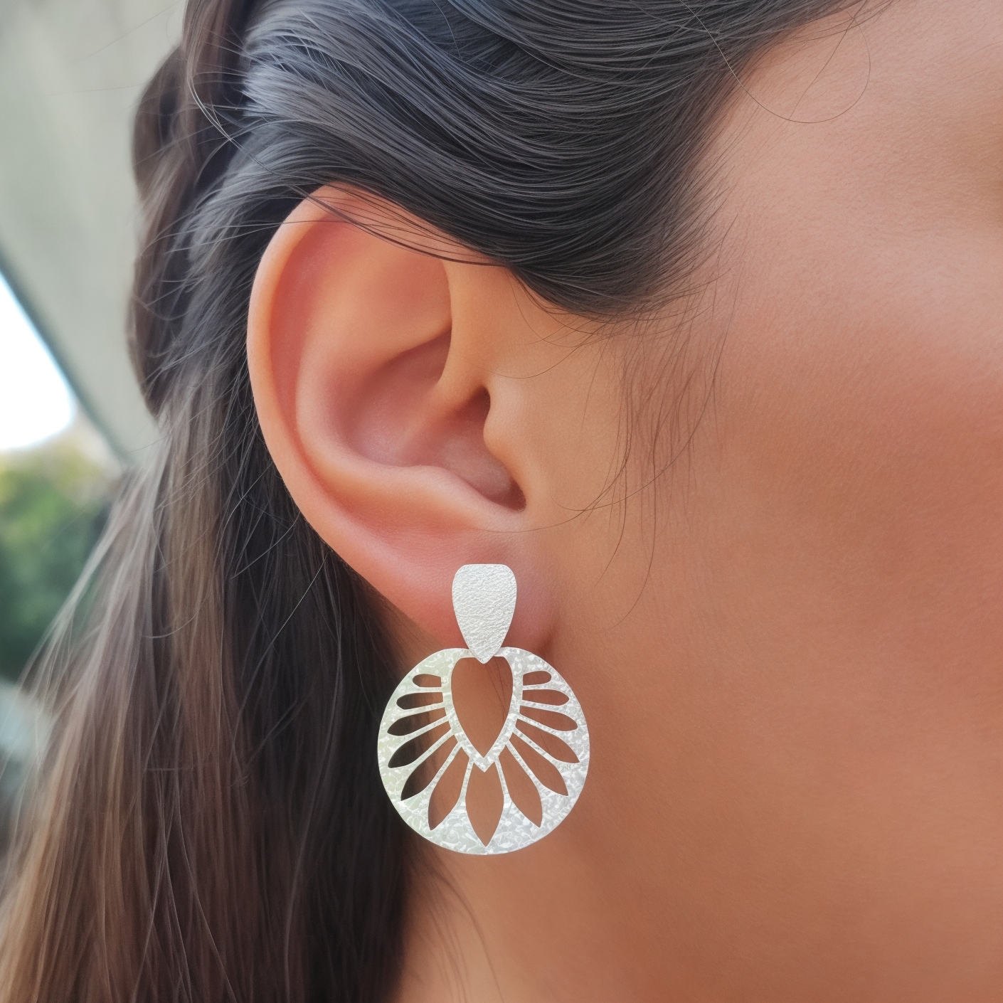 AROS ANDREA COGGIOLA JOYAS LEAH SATINADOS PLATA FINA 925 - 4