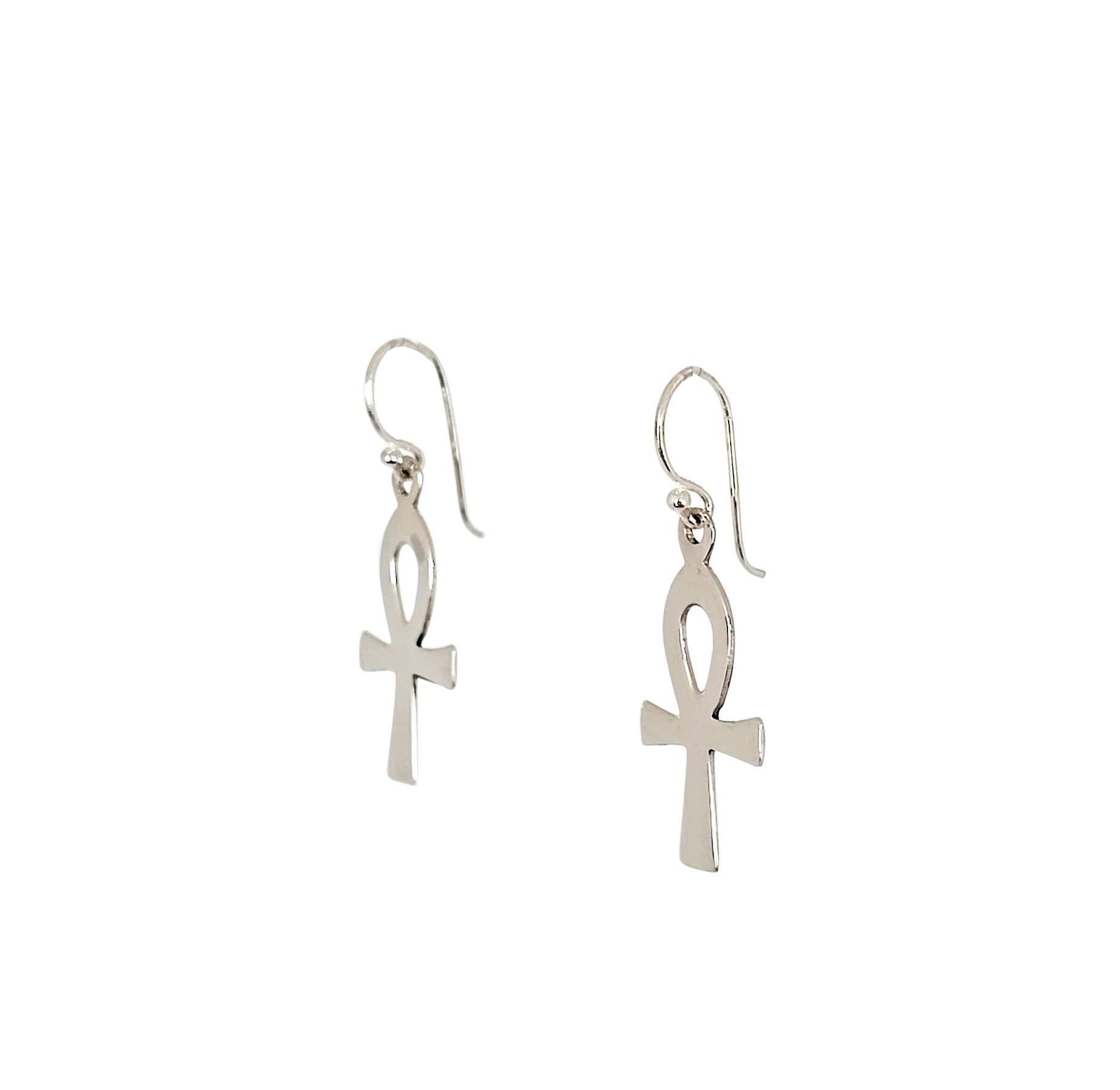 AROS ANDREA COGGIOLA JOYAS CRUZ ANKH PLANA COLGANTE GANCHO PLATA FINA 925 - 2
