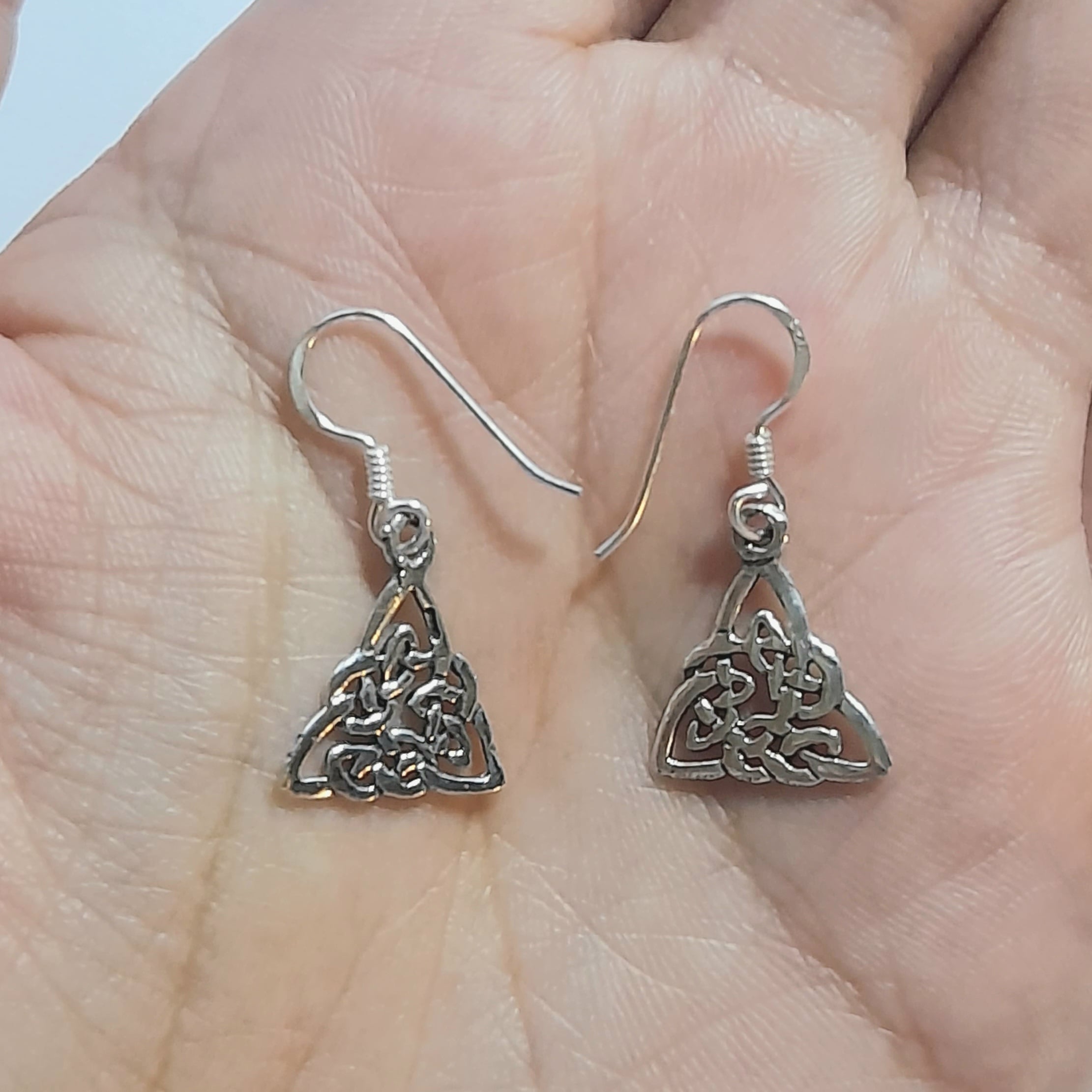 AROS ANDREA COGGIOLA JOYAS NUDO CELTA COLGANTE GANCHO PLATA FINA 925 ENVEJECIDA - 3