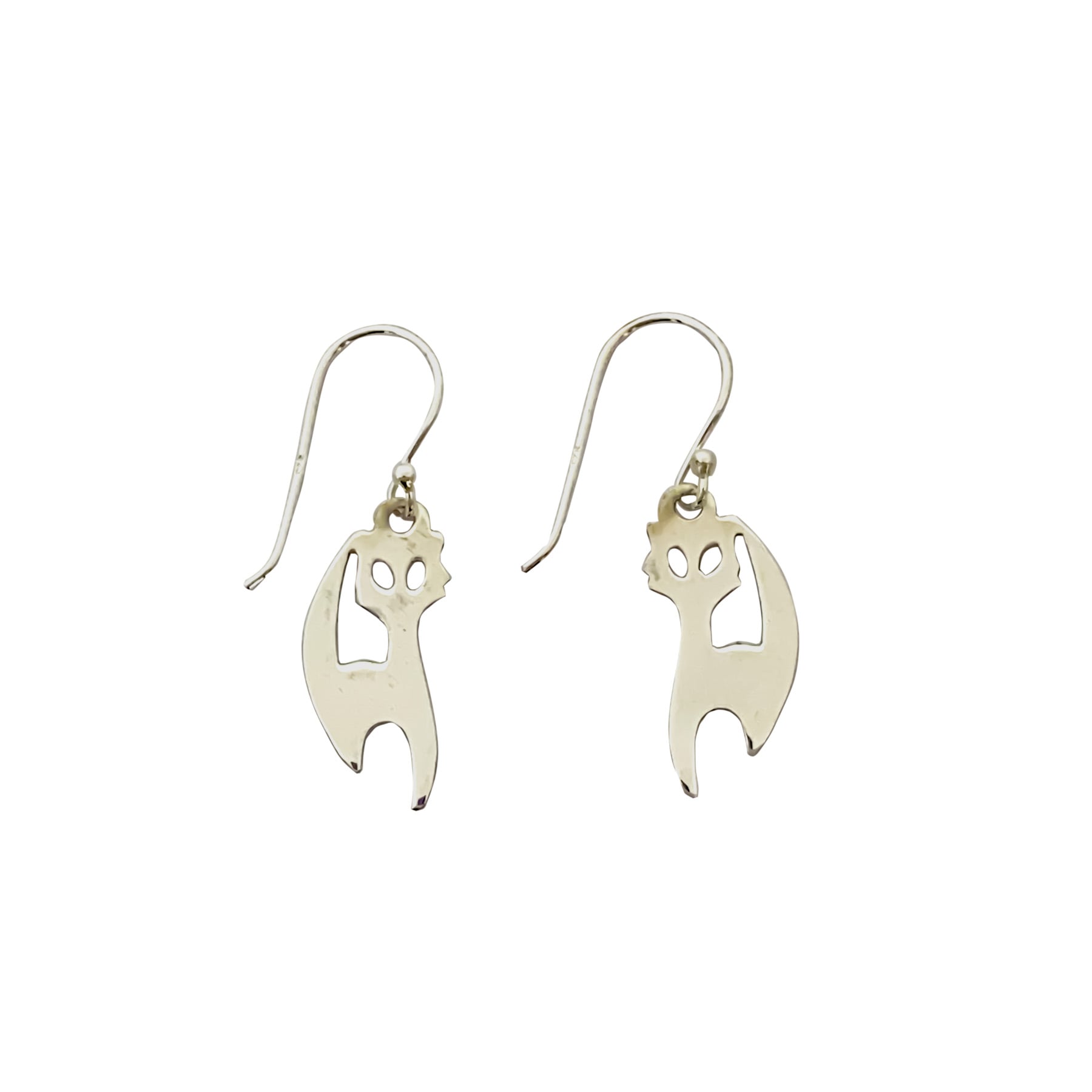 AROS ANDREA COGGIOLA JOYAS GATO PLANO COLGANTE GANCHO PLATA FINA 925 - 1