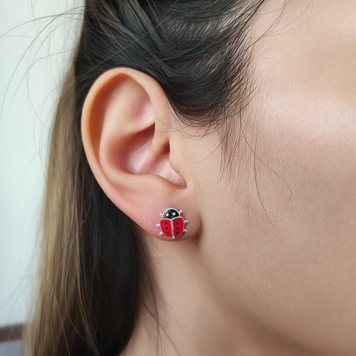 AROS ANDREA COGGIOLA JOYAS CHINITA ROJO PLATA FINA 925 - 2