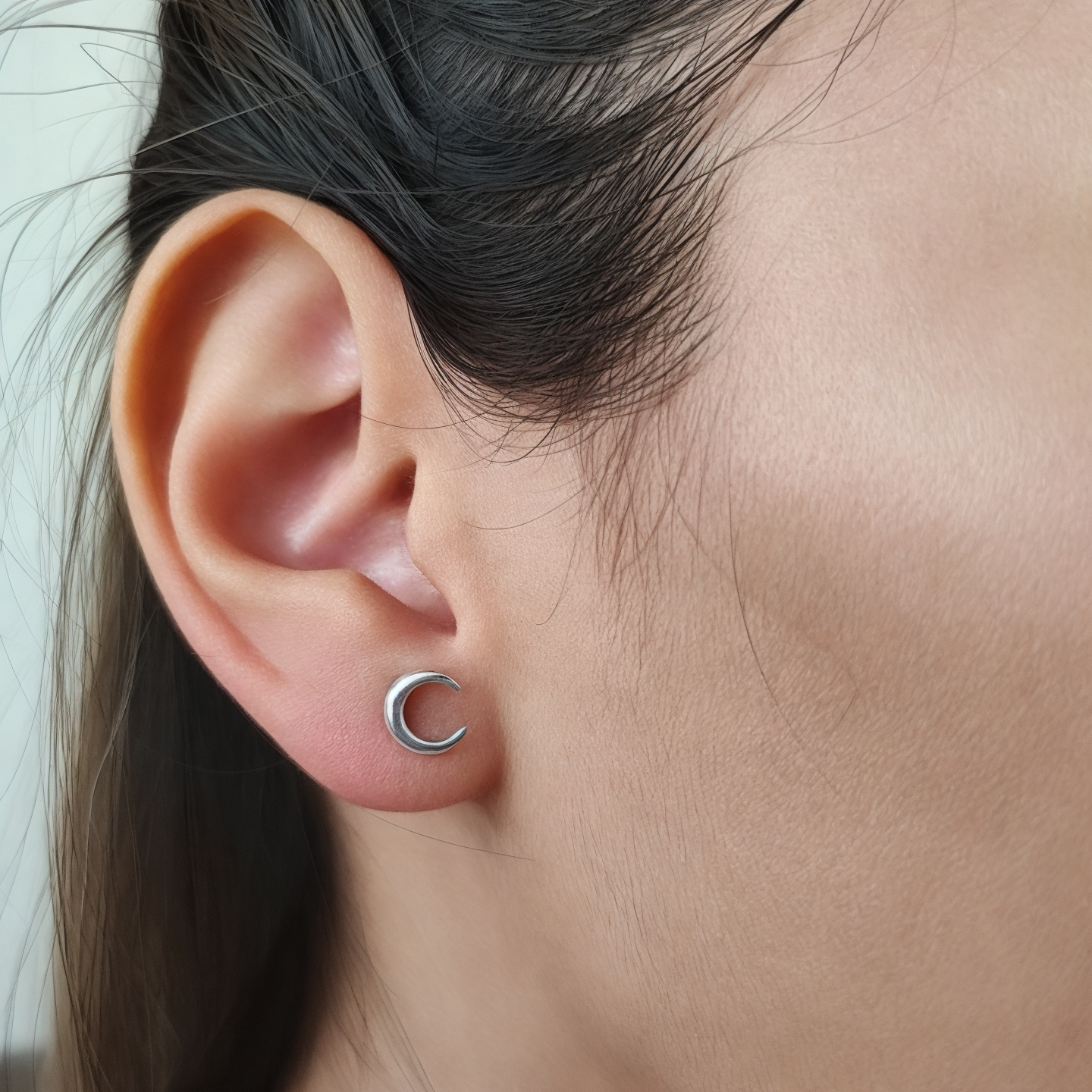 AROS ANDREA COGGIOLA JOYAS MINI LUNA PLATA FINA 925 - 3