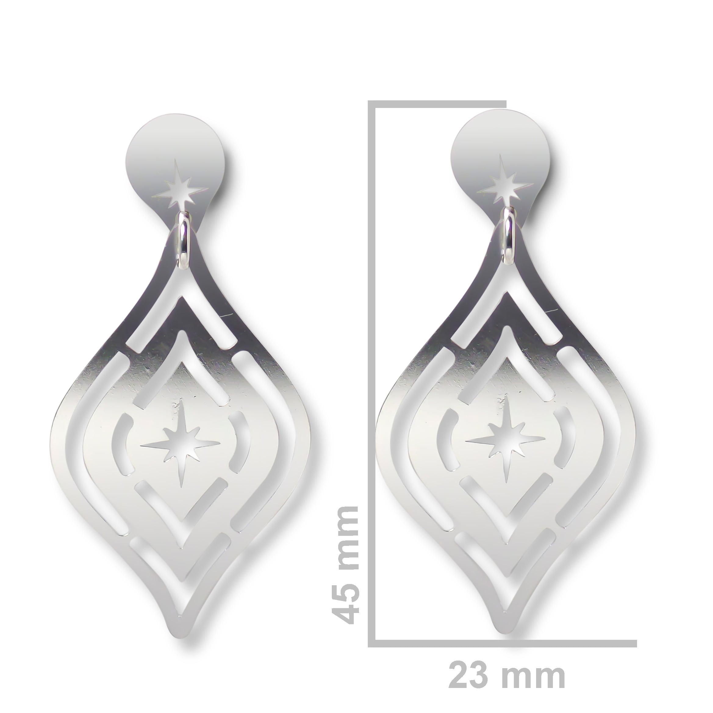 AROS ANDREA COGGIOLA JOYAS COLGANTES HOJA CALADA ESTRELLA PLATA FINA 925 - 2