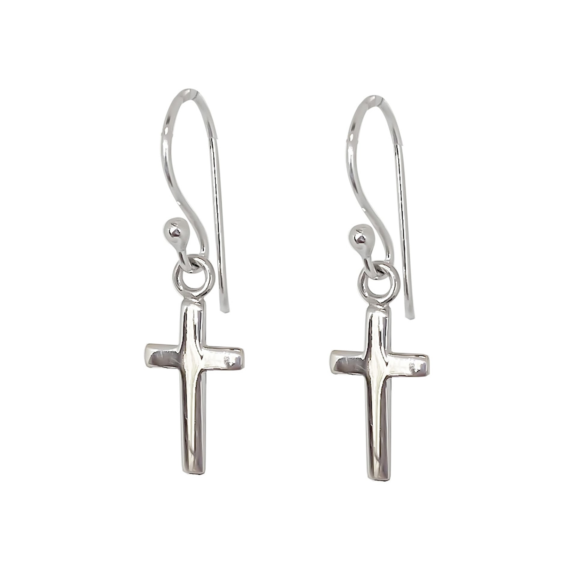 AROS ANDREA COGGIOLA JOYAS CRUZ MINI COLGANTE GANCHO PLATA FINA 925 - 1