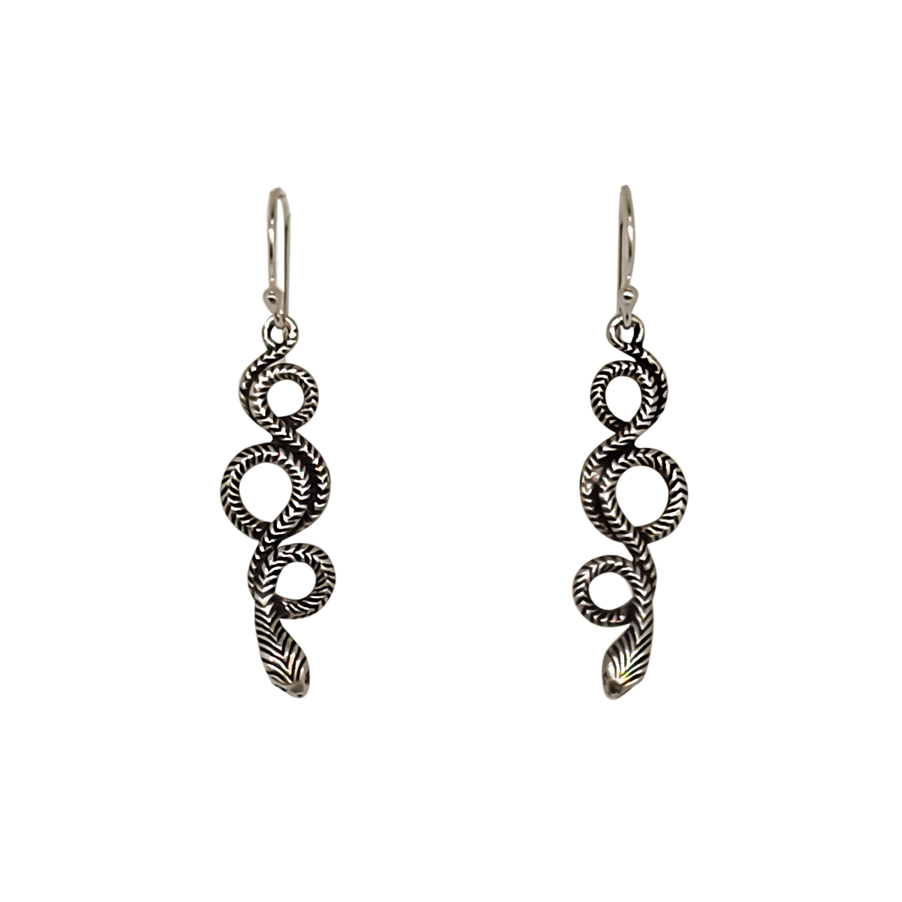 AROS ANDREA COGGIOLA JOYAS SERPIENTE COLGANTE GANCHO PLATA FINA 925 ENVEJECIDA - 1