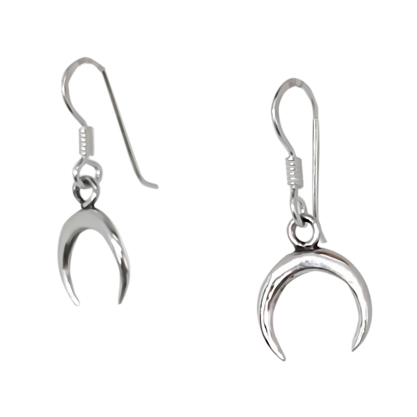AROS ANDREA COGGIOLA JOYAS LUNA INVERTIDA MINI COLGANTE GANCHO PLATA FINA 925 - 2