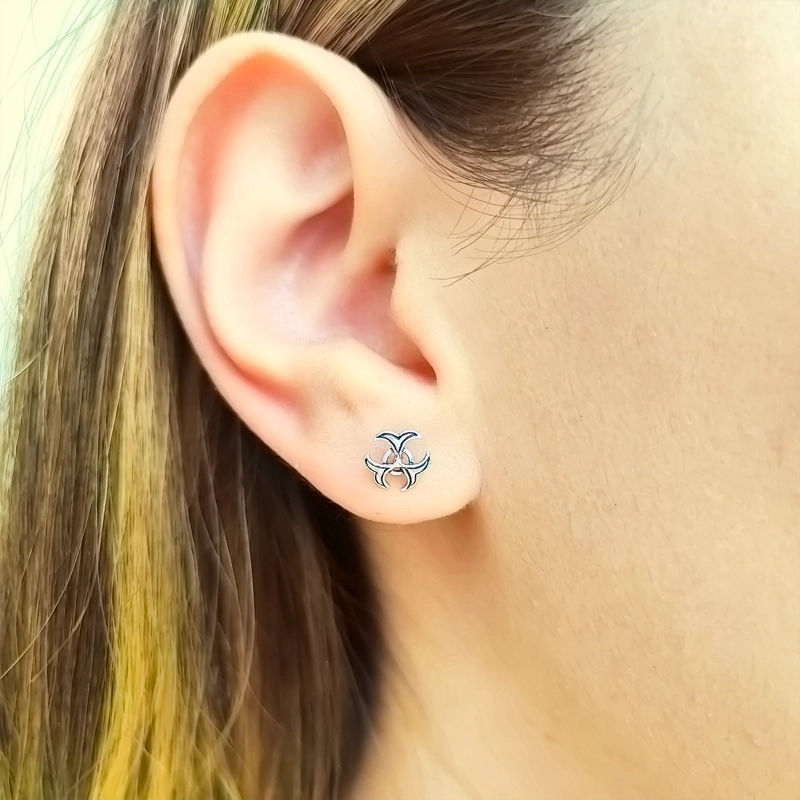 AROS ANDREA COGGIOLA JOYAS BIOHAZARD MINI PLATA FINA 925 - 2
