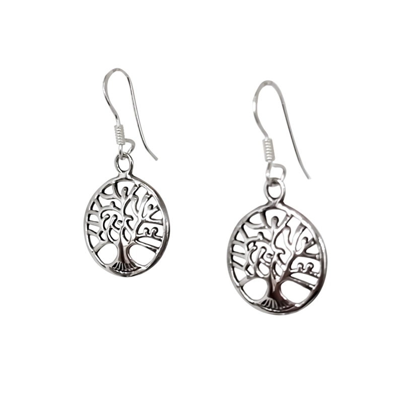 AROS ANDREA COGGIOLA JOYAS ÁRBOL DE LA VIDA GANCHO PLATA FINA 925 ENVEJECIDA - 1