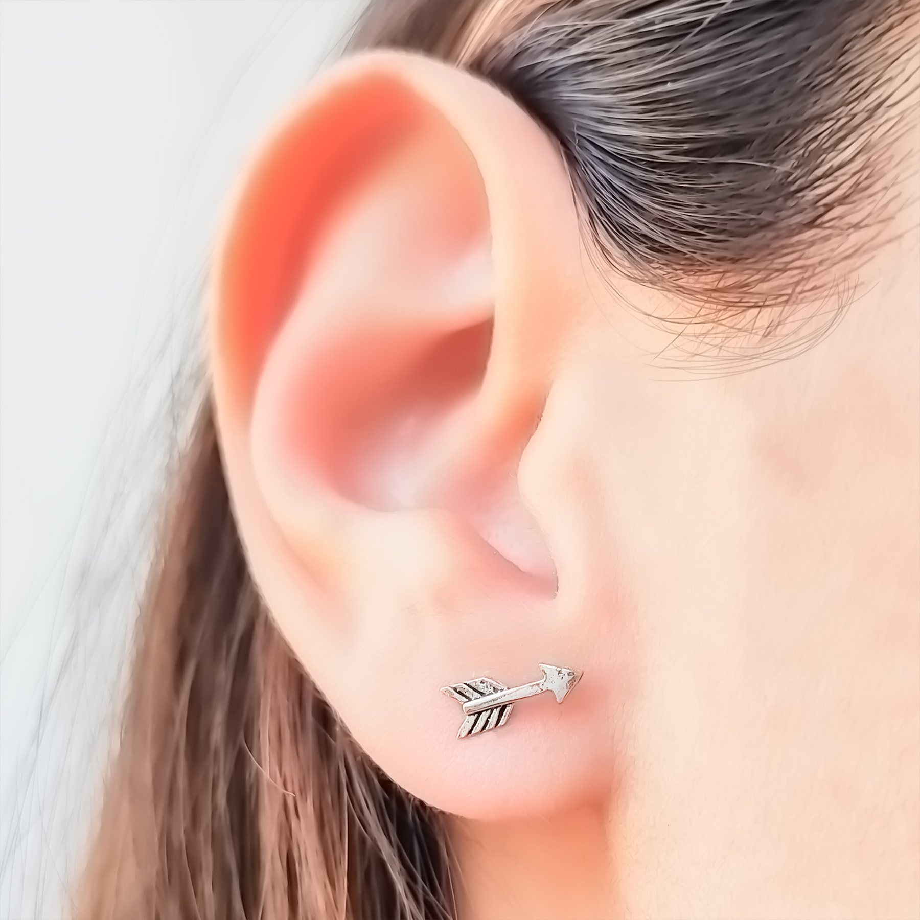 AROS ANDREA COGGIOLA JOYAS FLECHA MINI PLATA FINA 925 - 2