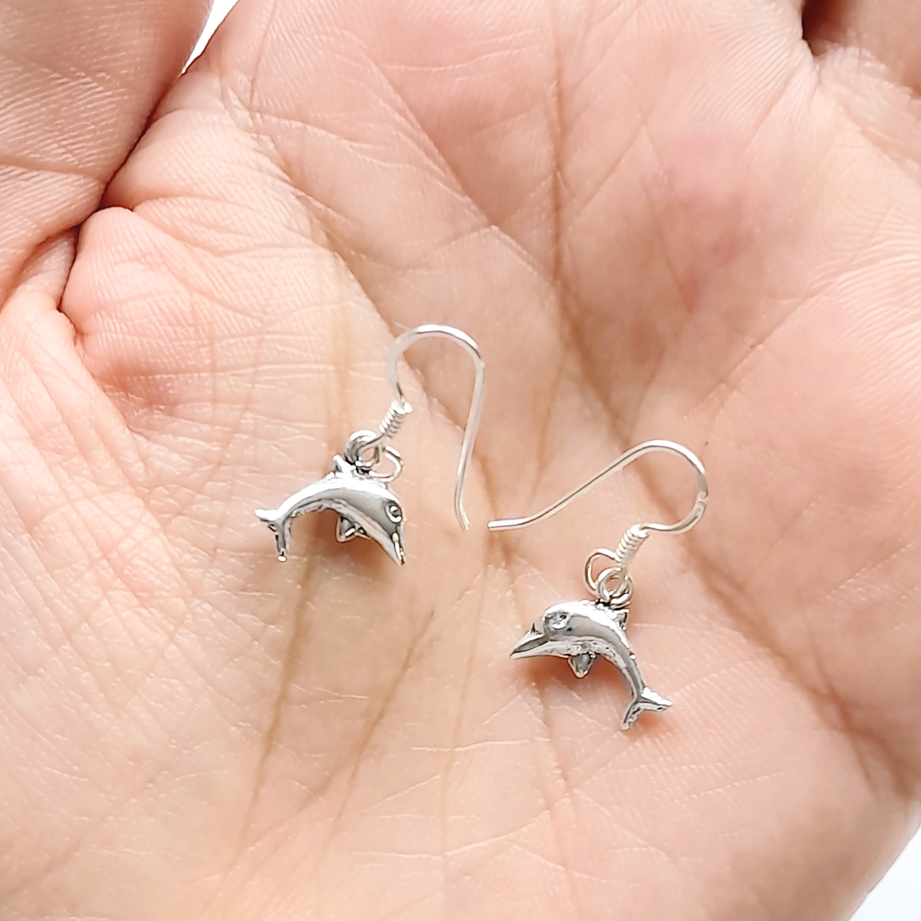 AROS ANDREA COGGIOLA JOYAS DELFÍN MINI COLGANTE GANCHO PLATA FINA 925 - 2