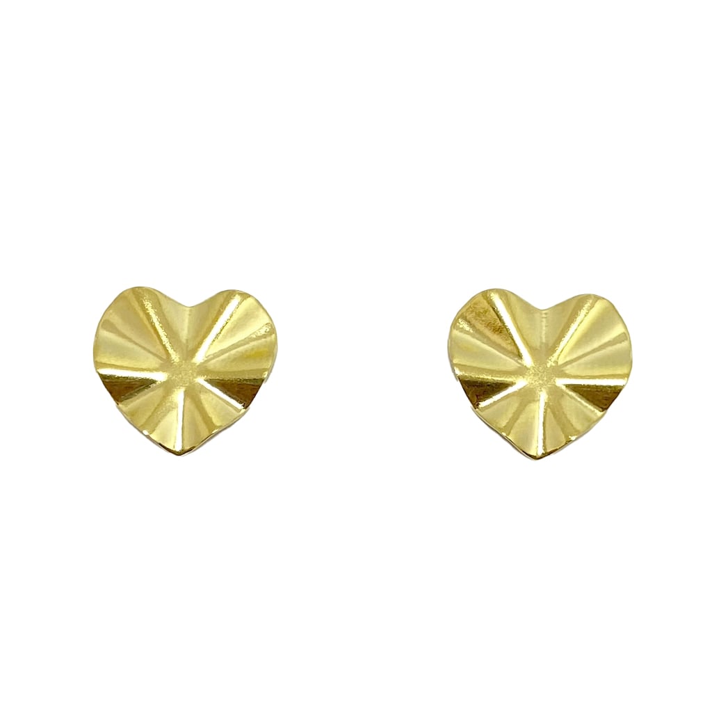 AROS ANDREA COGGIOLA JOYAS CORAZÓN PLISADO ENCHAPADO ORO 18K - 1