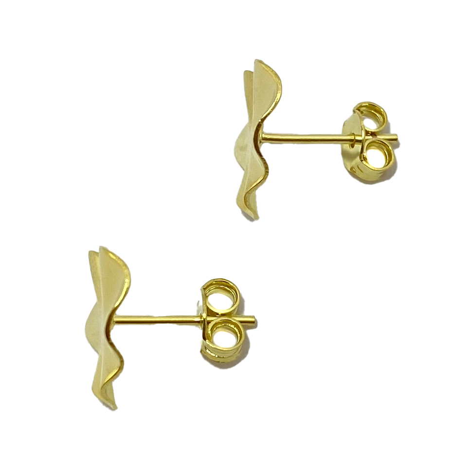 AROS ANDREA COGGIOLA JOYAS CORAZÓN PLISADO ENCHAPADO ORO 18K - 2
