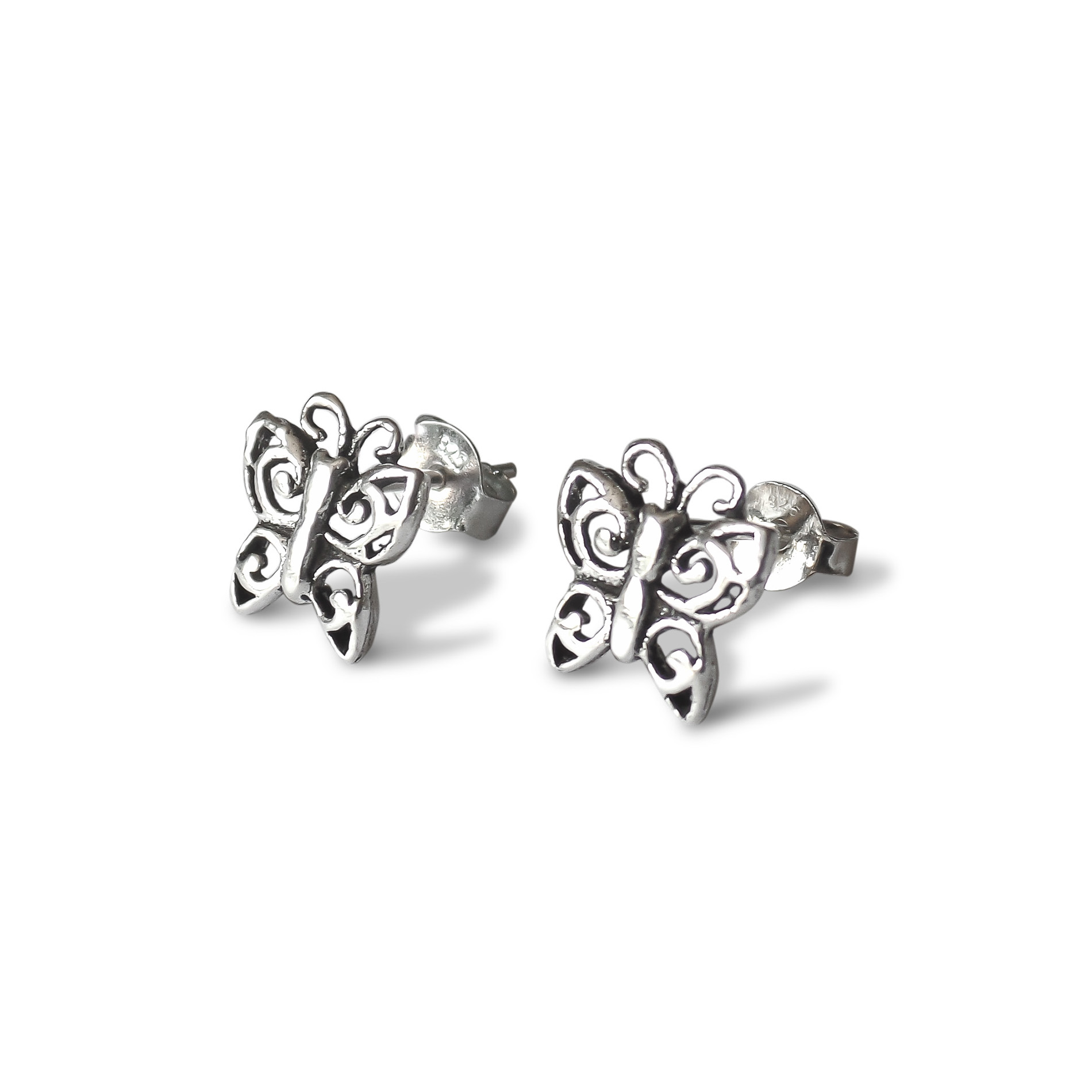 AROS ANDREA COGGIOLA JOYAS MARIPOSA CALADA PLATA FINA 925 - 1
