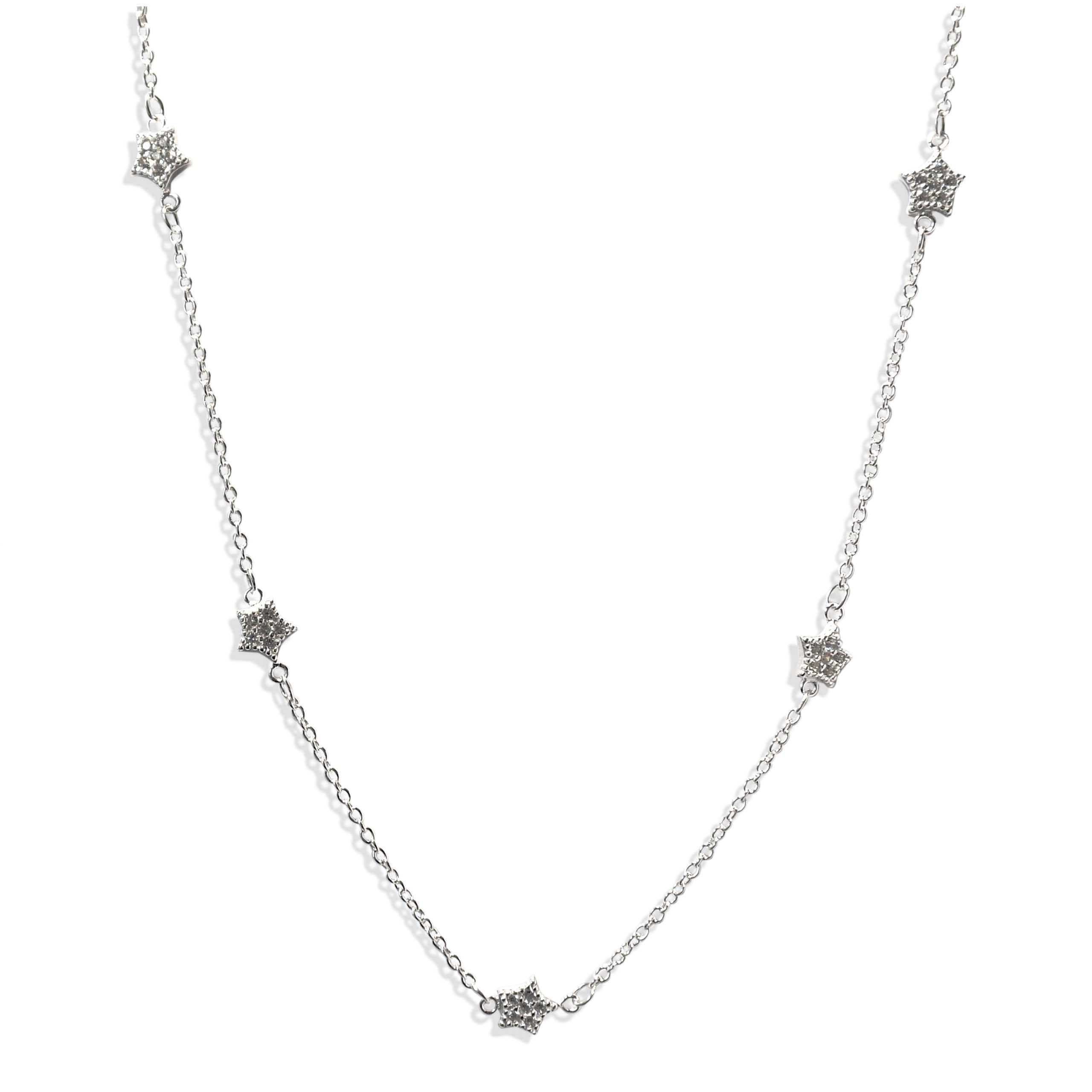 COLLAR ANDREA COGGIOLA JOYAS PLATA FINA 925 5 ESTRELLAS - 1