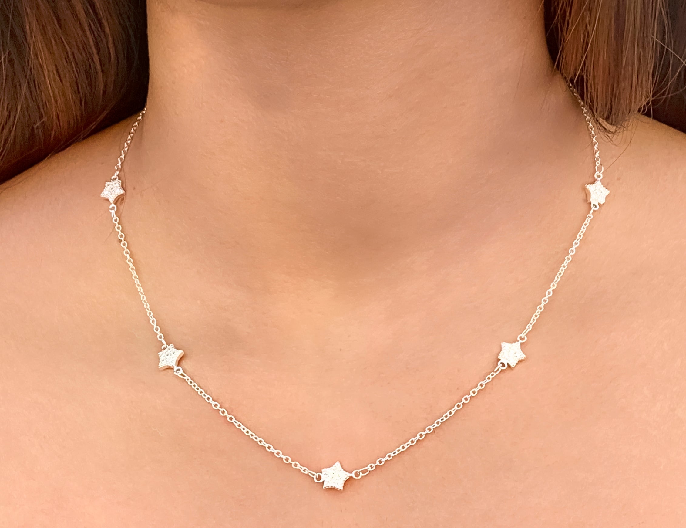 COLLAR ANDREA COGGIOLA JOYAS PLATA FINA 925 5 ESTRELLAS - 2