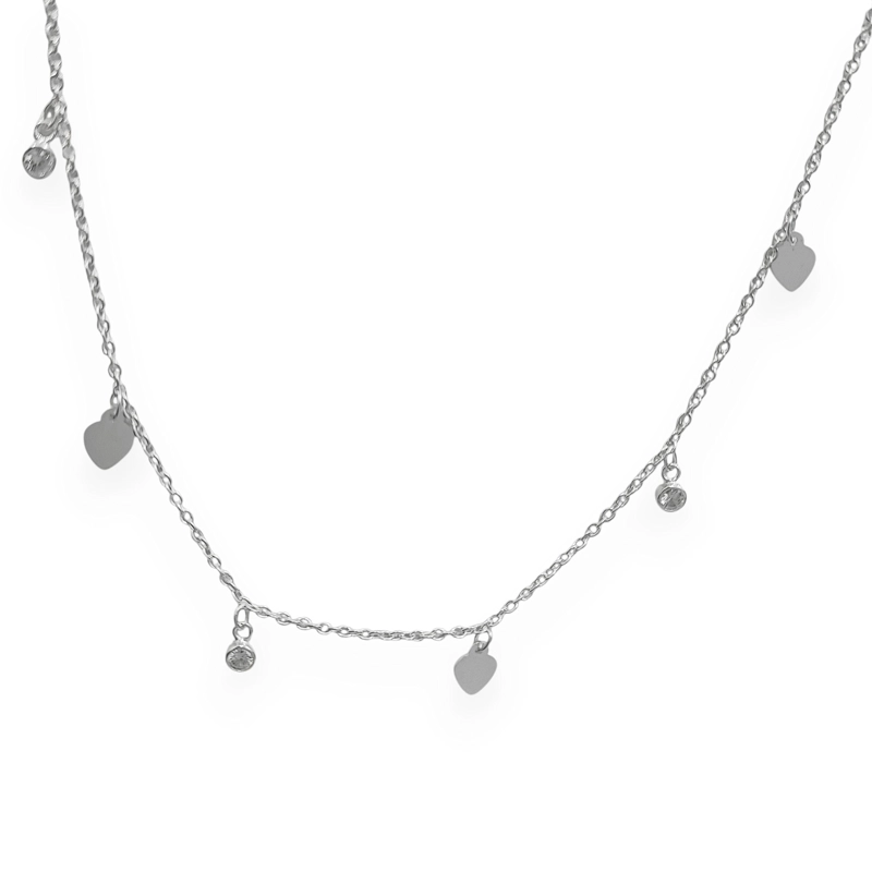 COLLAR ANDREA COGGIOLA JOYAS PLATA FINA 925 CORAZÓN CIRCÓN REDONDO - 2