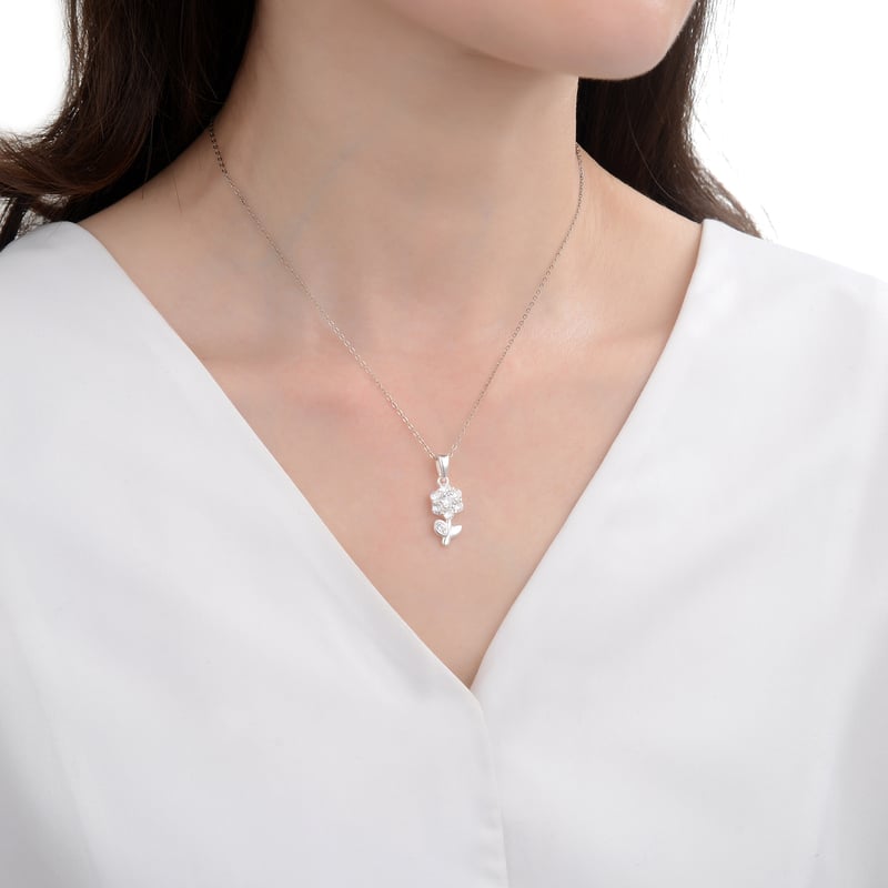 COLLAR ANDREA COGGIOLA JOYAS PLATA FINA 925 FLOR CIRCÓN - 3