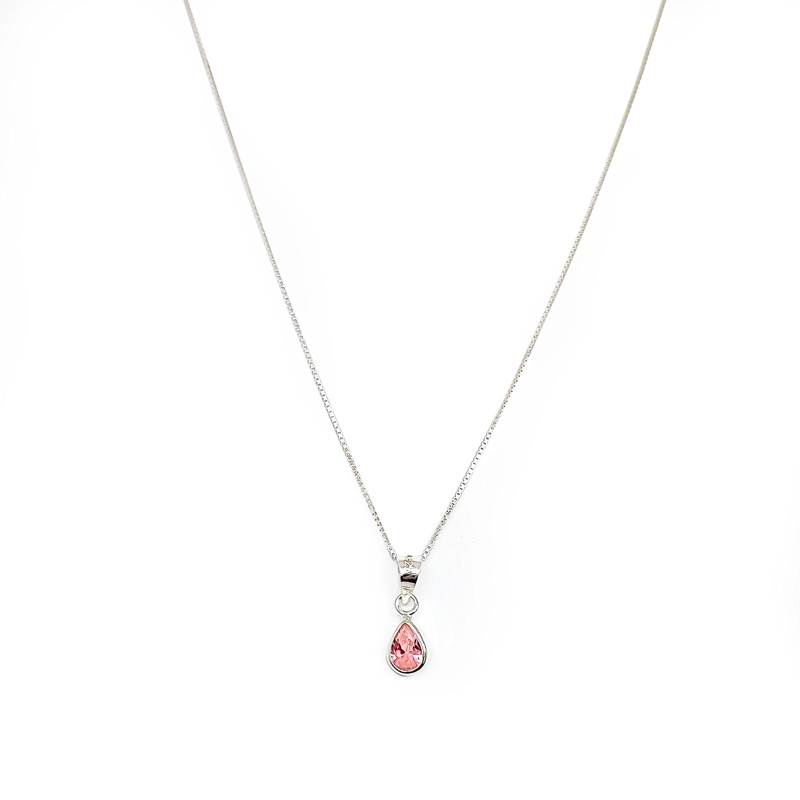 COLLAR ANDREA COGGIOLA JOYAS PLATA FINA 925 GOTA CIRCÓN ROSADO - 2