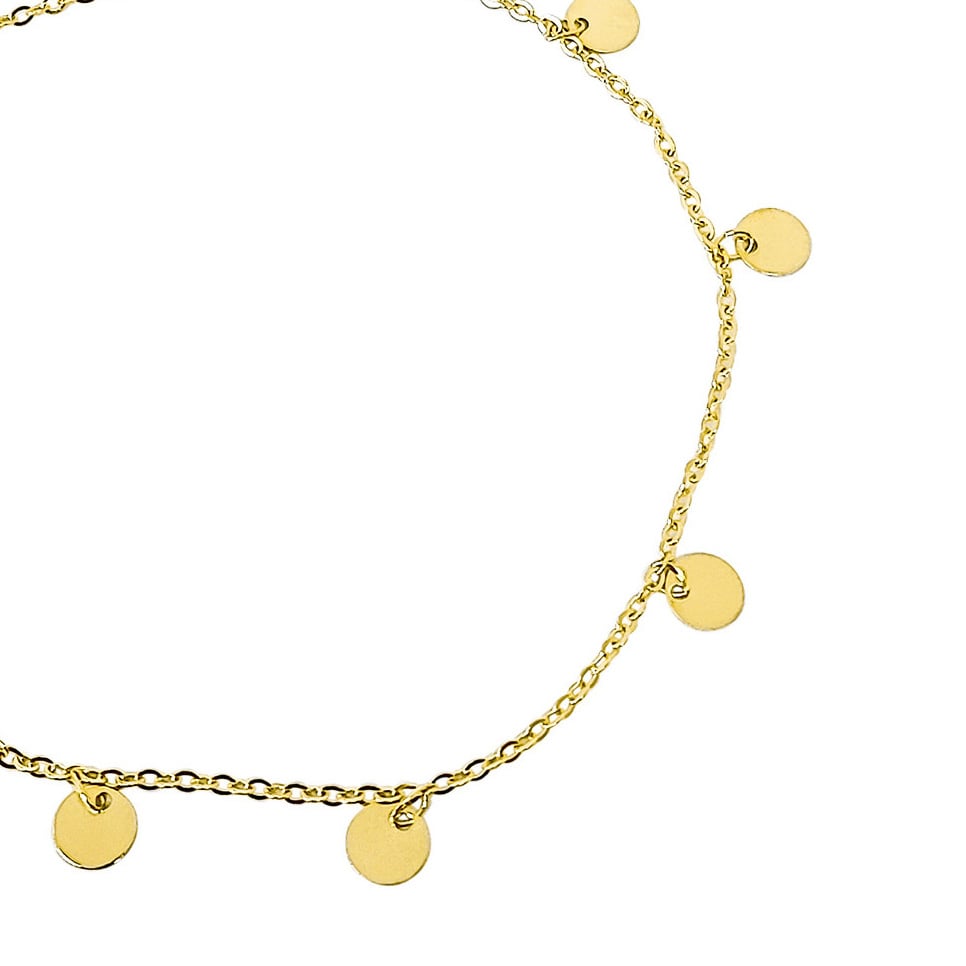 TOBILLERA ANDREA COGGIOLA JOYAS DISCOS COLGANTES ENCHAPADA ORO 18K - 2