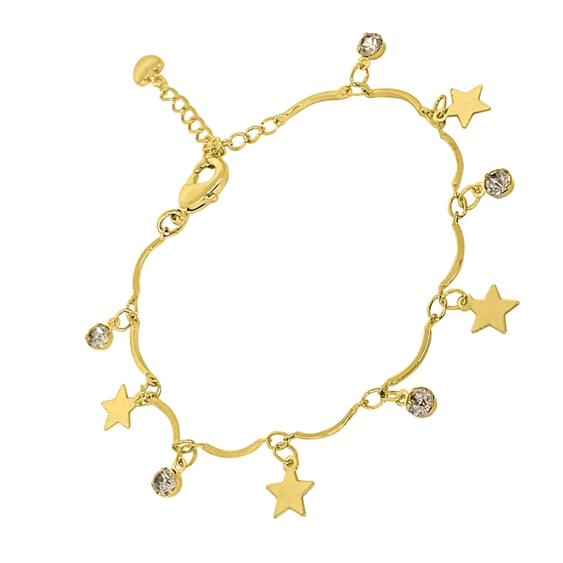 PULSERA ANDREA COGGIOLA JOYAS ESTRELLAS PUNTO DE LUZ ENCHAPADO ORO 18K - 1