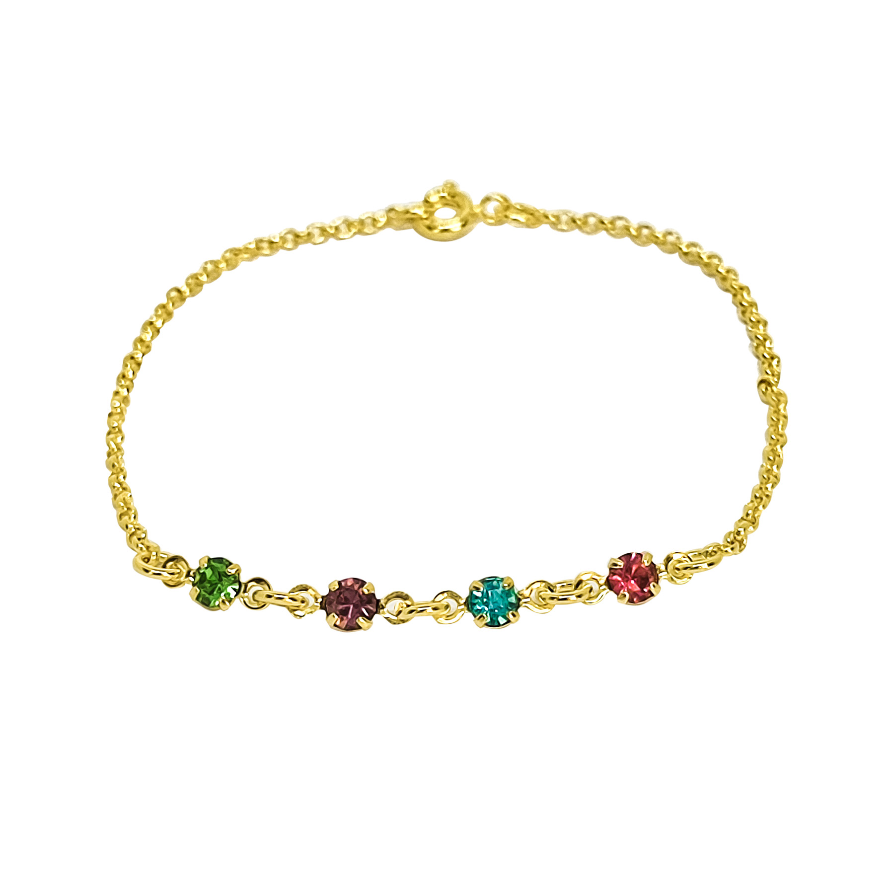 PULSERA ANDREA COGGIOLA JOYAS NIÑA CIRCÓN COLORES ENCHAPADO ORO 18K - 1