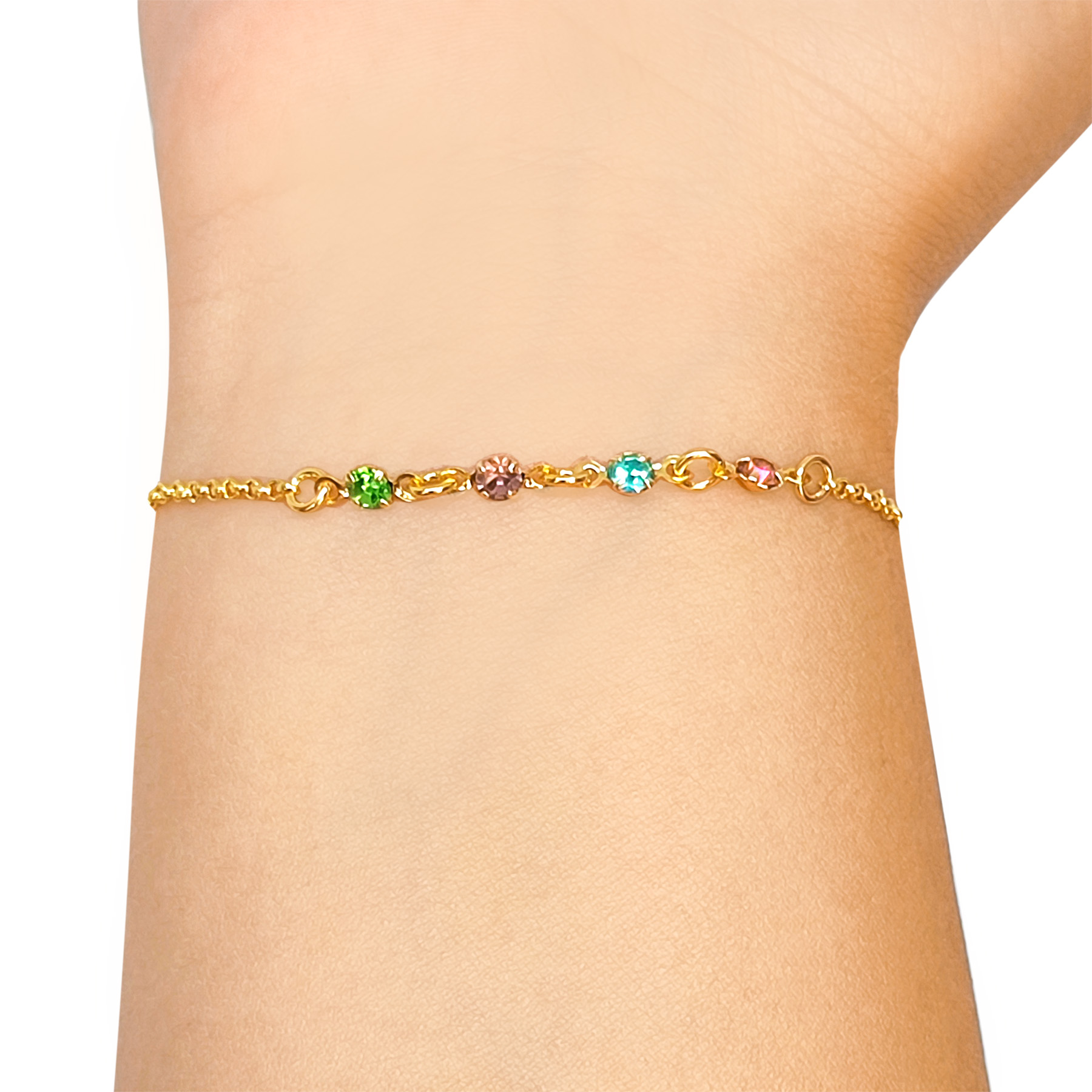 PULSERA ANDREA COGGIOLA JOYAS NIÑA CIRCÓN COLORES ENCHAPADO ORO 18K - 2