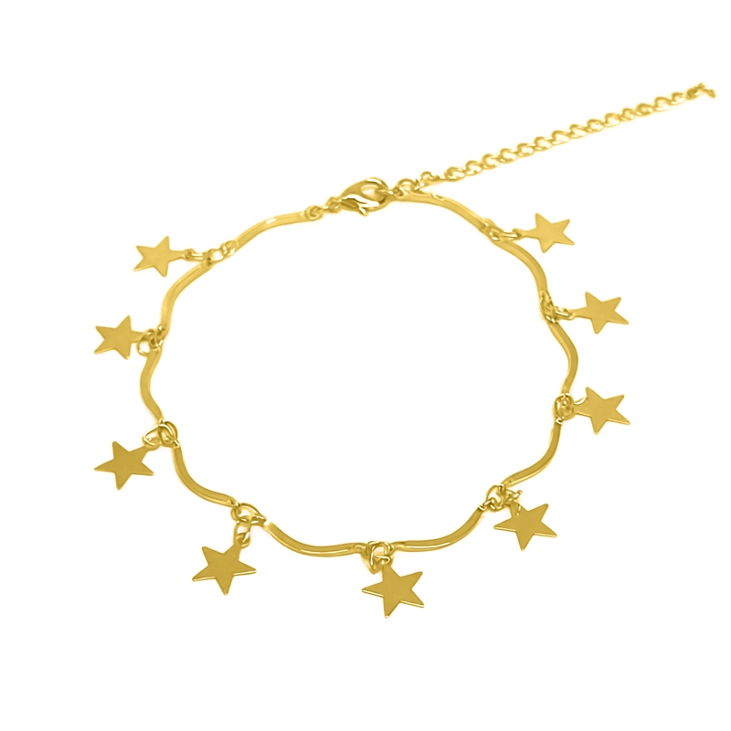 PULSERA ANDREA COGGIOLA JOYAS CHICHES ESTRELLAS ENCHAPADO ORO 18K - 1