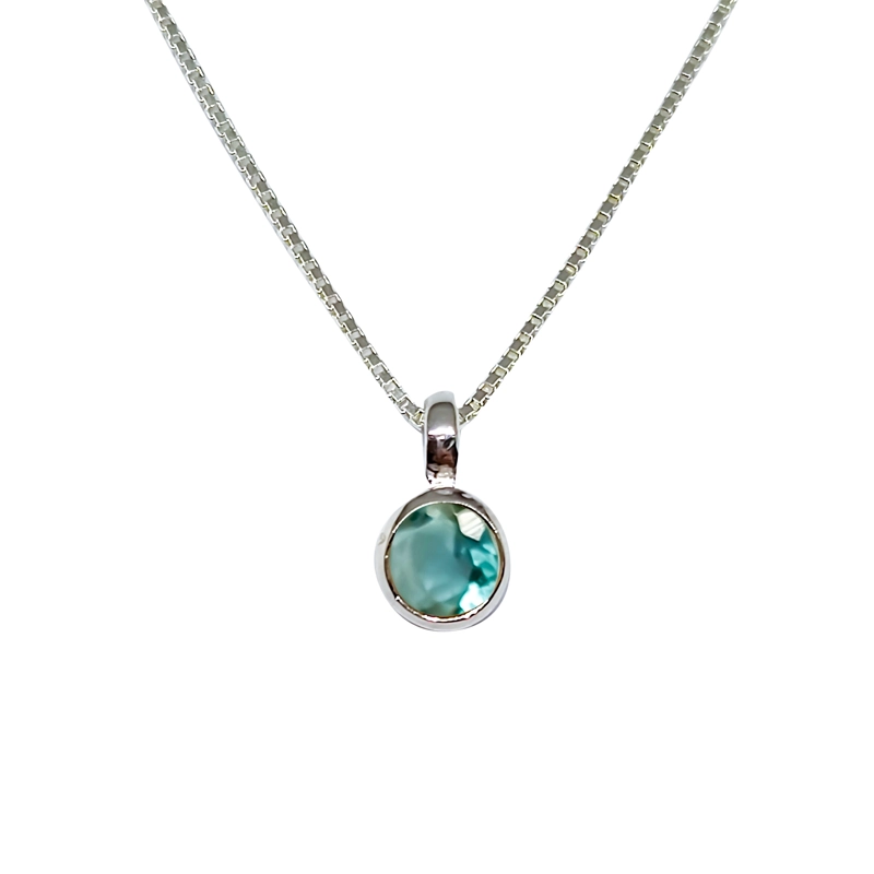 COLLAR ANDREA COGGIOLA JOYAS PLATA FINA 925 NAISHA TOPACIO CELESTE - 1