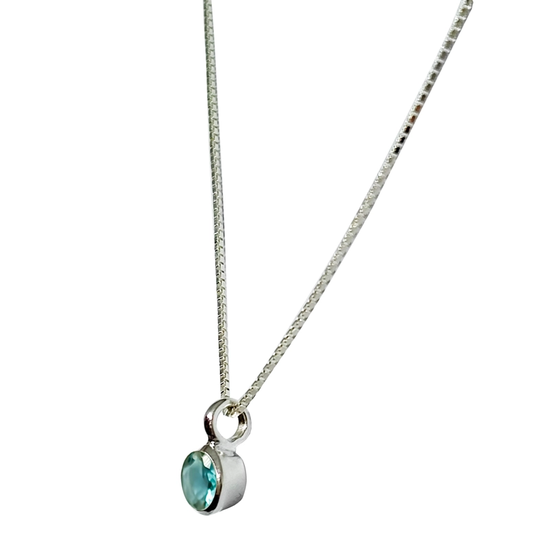 COLLAR ANDREA COGGIOLA JOYAS PLATA FINA 925 NAISHA TOPACIO CELESTE - 2
