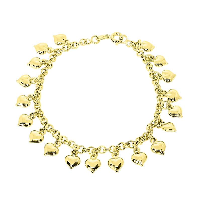 PULSERA ANDREA COGGIOLA JOYAS CORAZÓN ENCHAPADA ORO 18K - 1