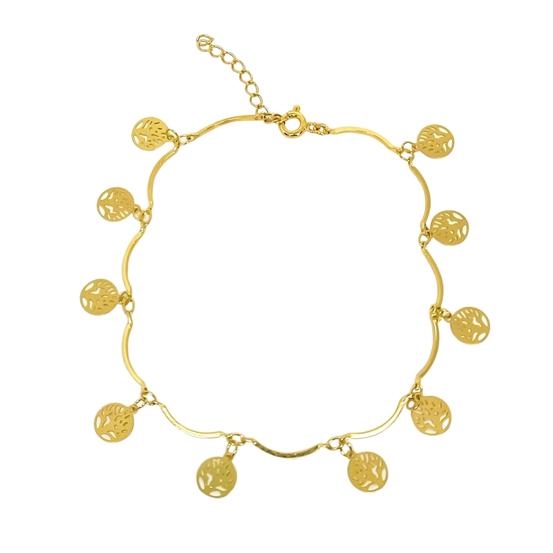 TOBILLERA ANDREA COGGIOLA JOYAS ÁRBOL DE LA VIDA ENCHAPADO ORO 18K - 1