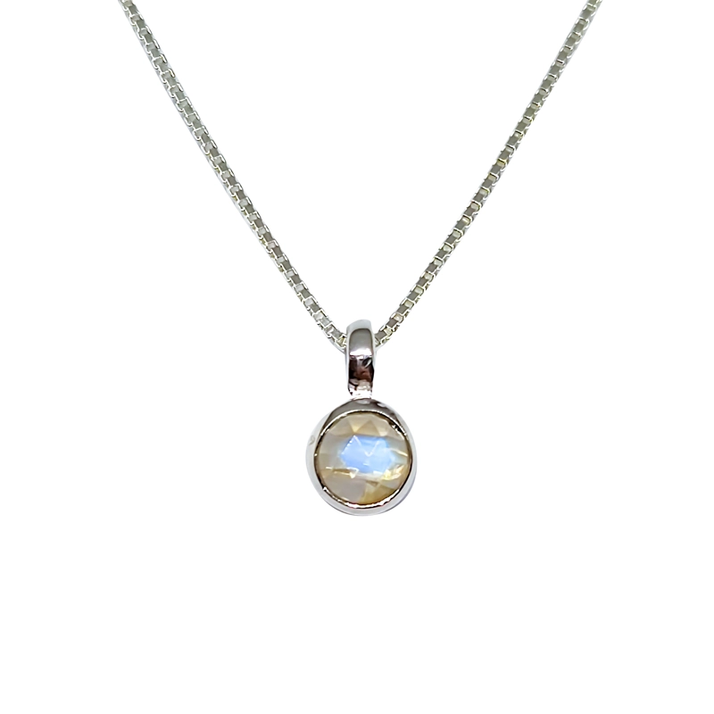 COLLAR ANDREA COGGIOLA JOYAS PLATA FINA 925 NAISHA PIEDRA LUNA - 1