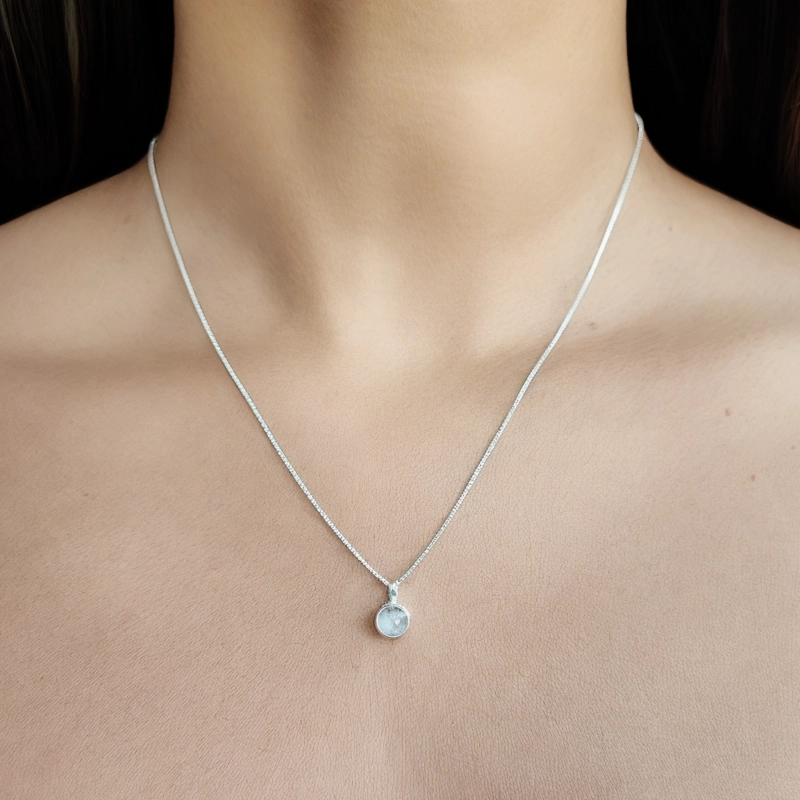 COLLAR ANDREA COGGIOLA JOYAS PLATA FINA 925 NAISHA PIEDRA LUNA - 3
